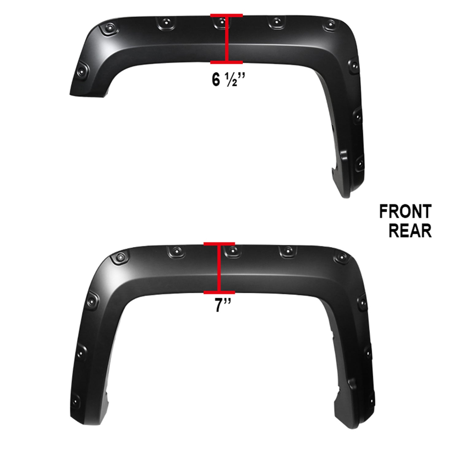 2016-2018 GMC Sierra 1500 Fleetside Smooth Rivet Style Fender Flares