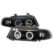1996-1999 Audi A4 Dual Halo Projector Headlights Matte Black/Clear Lens