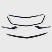 2020-2025 Cadillac XT6 Grille Overlay Gloss Black 5Pcs ABS Plastic
