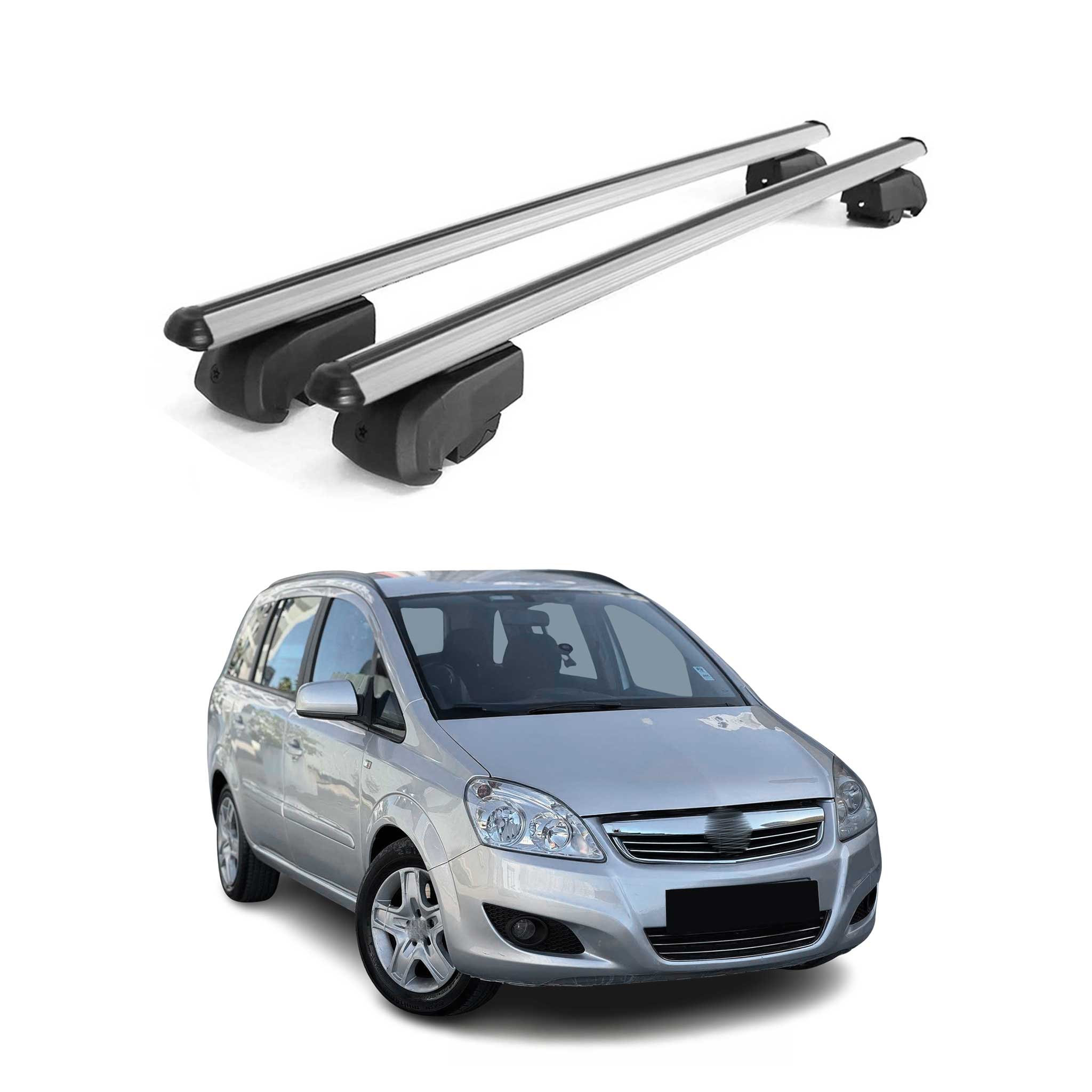 2005-2014 Opel Zafira B Roof Rack Cross Bars Silver
