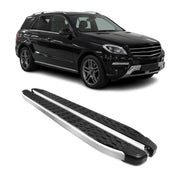 2012-2015 Mercedes ML Class W166 Running Boards Side Steps Silver & Black