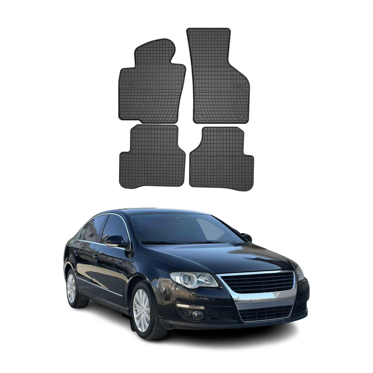 2006-2010 VW Passat B6 Floor Mats Liners Full Set All Weather Rubber Black