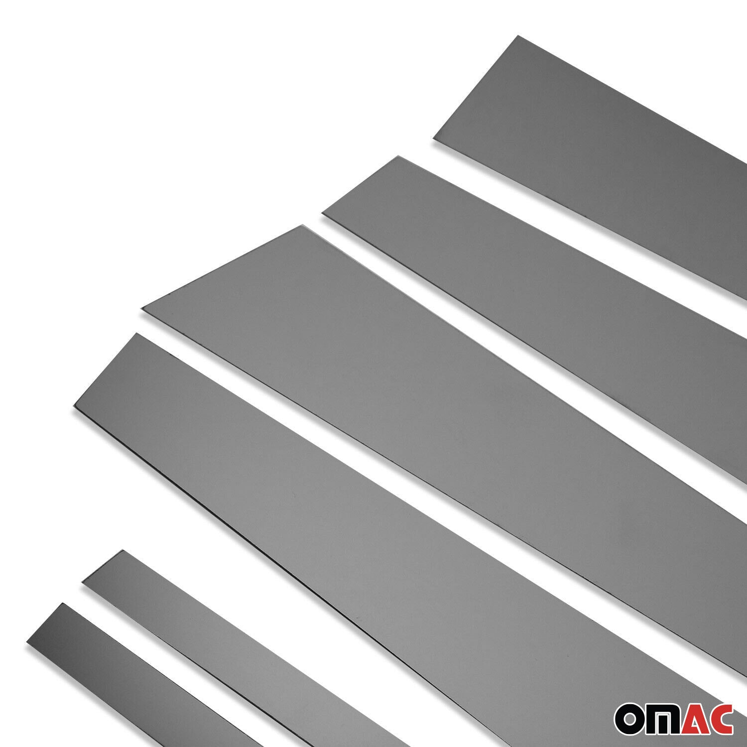 2007-2013 Mercedes S Class W221 Window B Pillar Posts Trim Stainless Steel Dark 6x