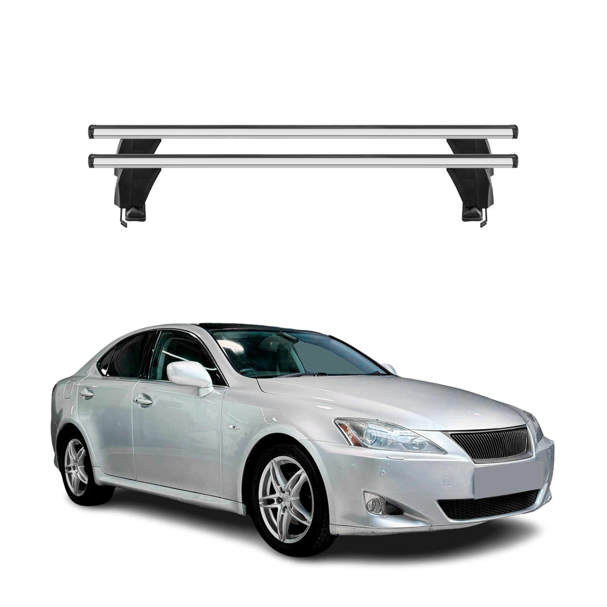 2006-2013 Lexus IS Roof Rack Cross Bars Silver