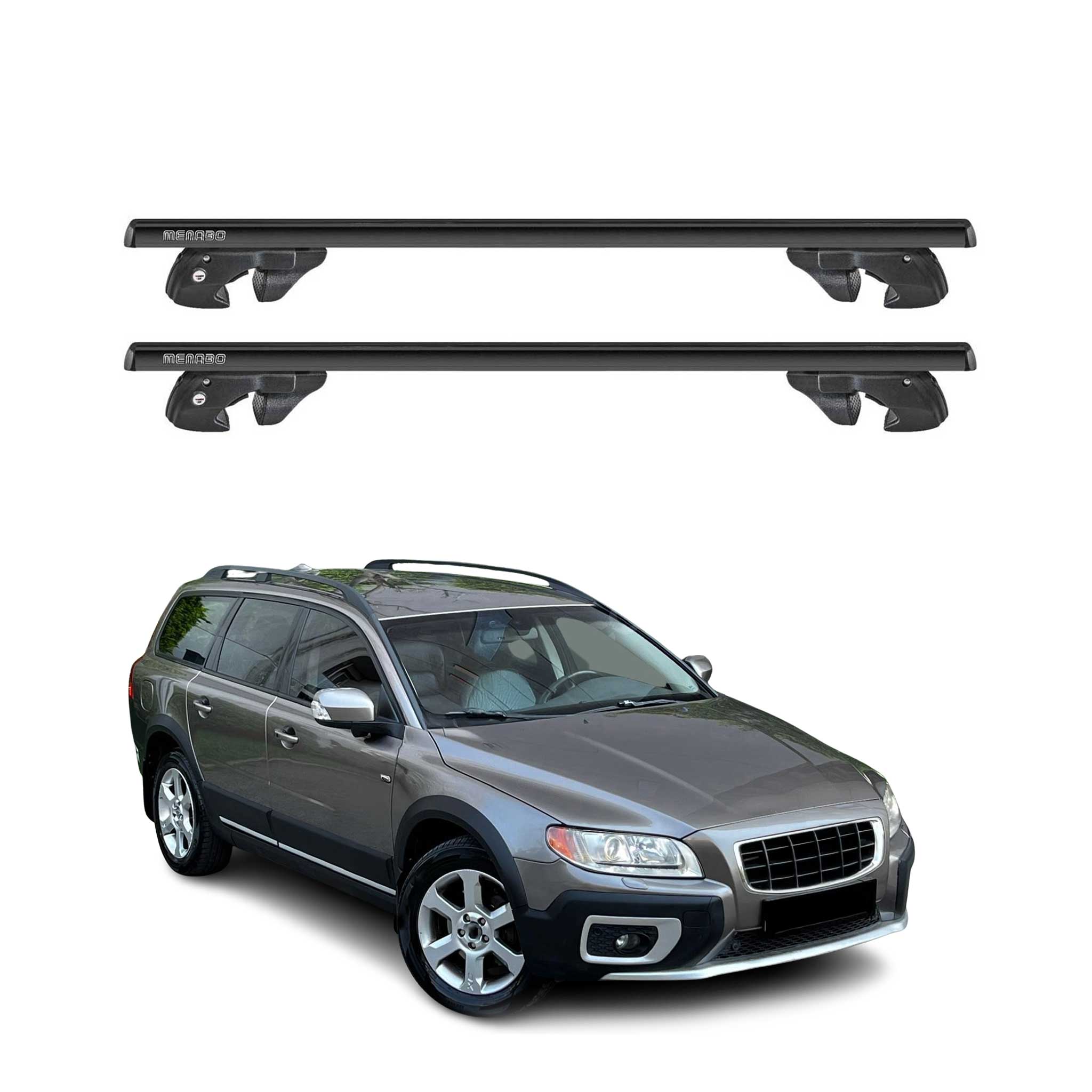 2008-2016 Volvo XC70 Roof Rack Cross Bars Black