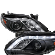 2011-2013 Toyota Corolla Projector Headlights LED Light Strip Matt Black/Clear