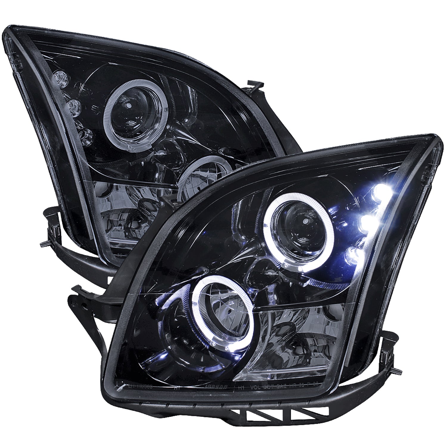 2006-2009 Ford Fusion Dual Halo Projector Headlights Glossy Black/Smoke Lens