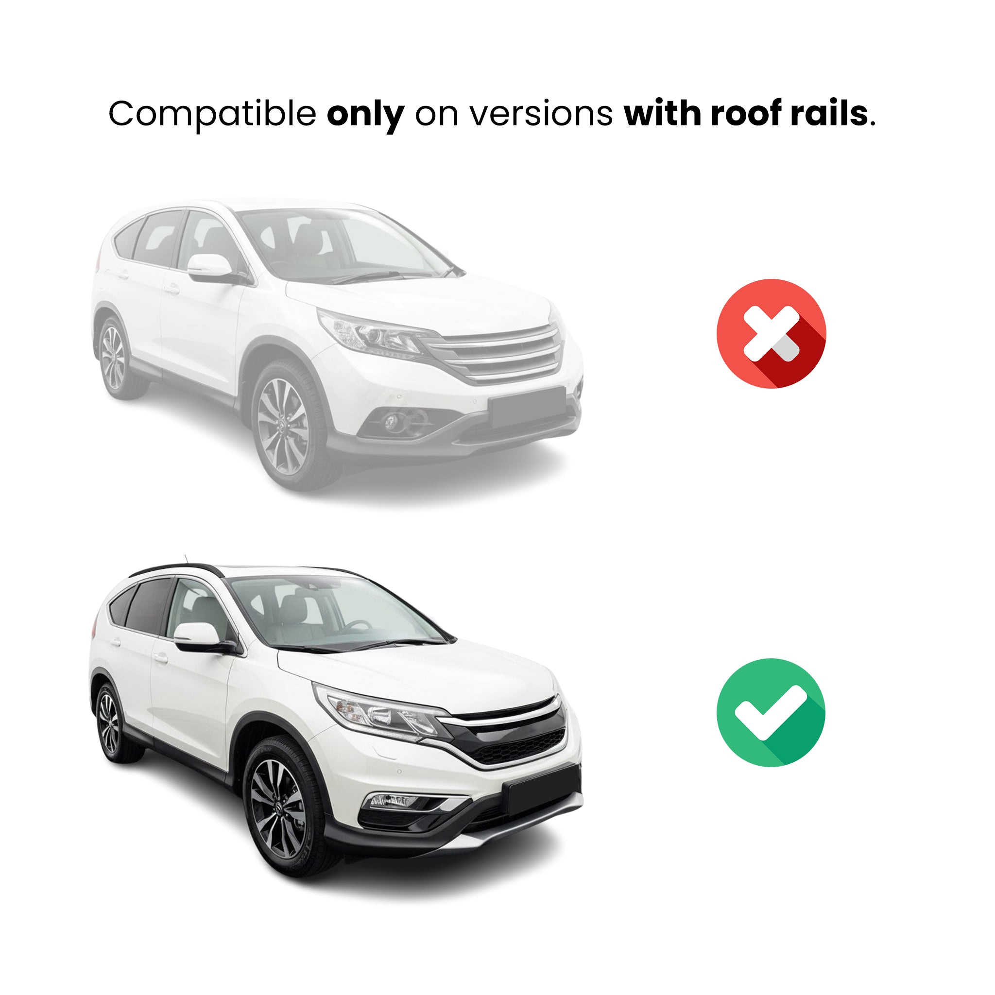 2012-2016 Honda CR-V Roof Rack Cross Bars Luggage Carrier Steel Silver 2 Pcs