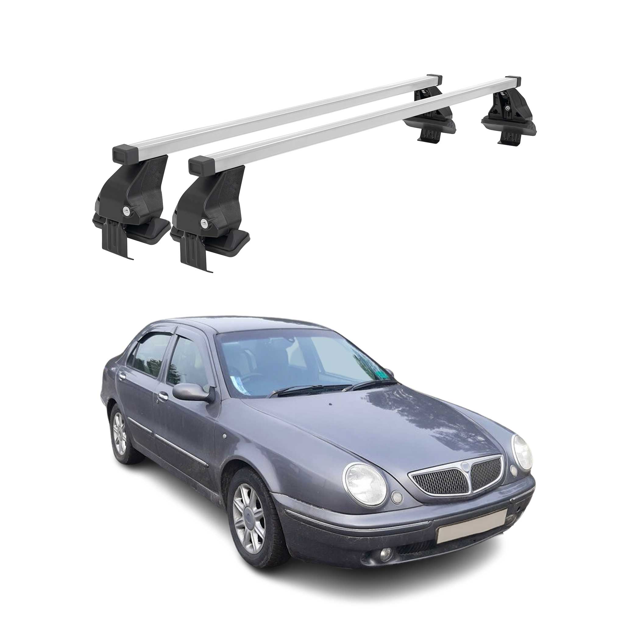 1999-2005 Lancia Lybra Sedan Roof Rack Cross Bars Silver