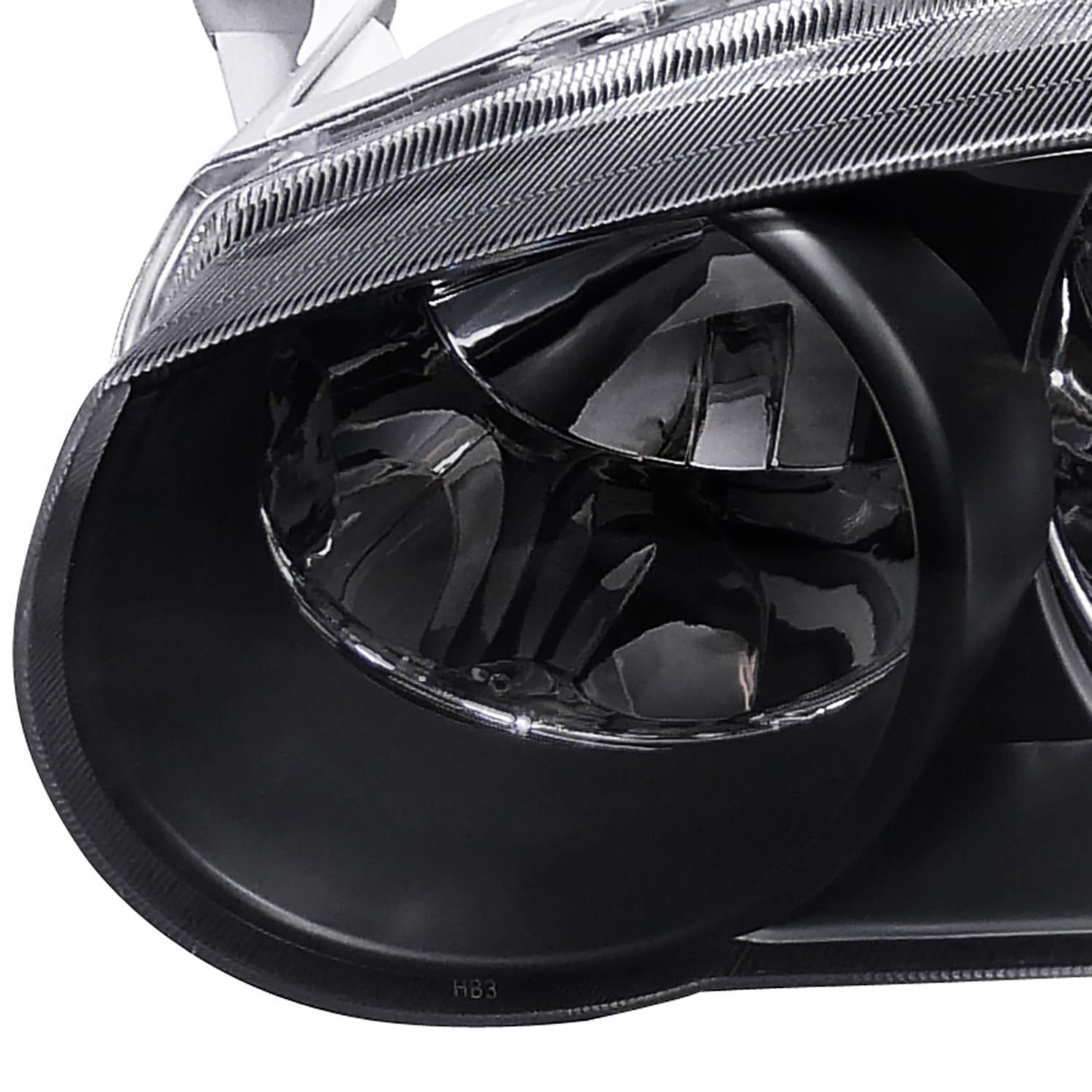 2001-2002 Toyota Corolla Factory Headlights w/Corner Lights Matt Black/Clear