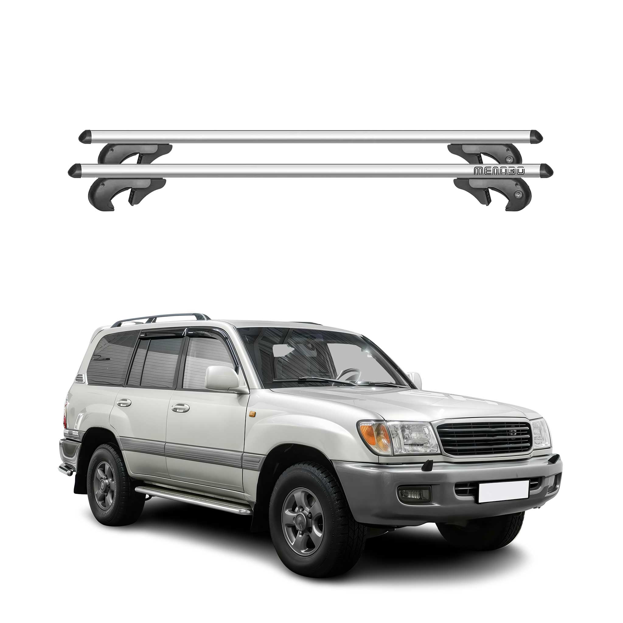 1998-2007 Toyota Land Cruiser Roof Rack Cross Bars Silver