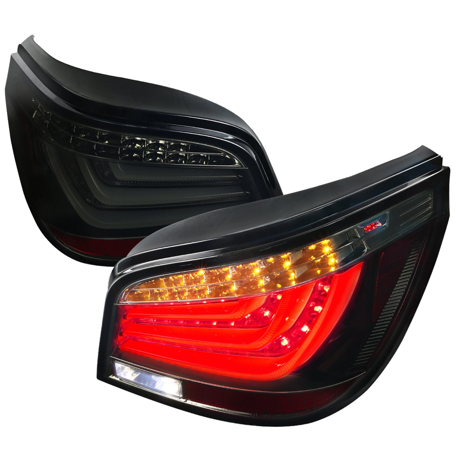 2004-2007 BMW E60 5 Series Sedan LED Tail Lights Glossy Black/Smoke Lens