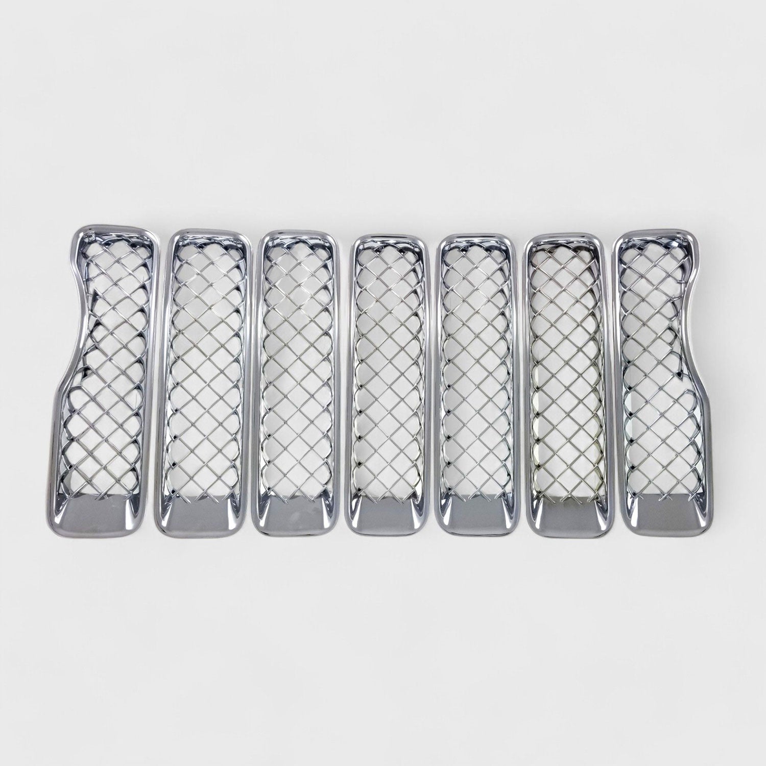 2018-2023 Jeep Wrangler JL Grille Overlay Chrome 7Pcs ABS Plastic