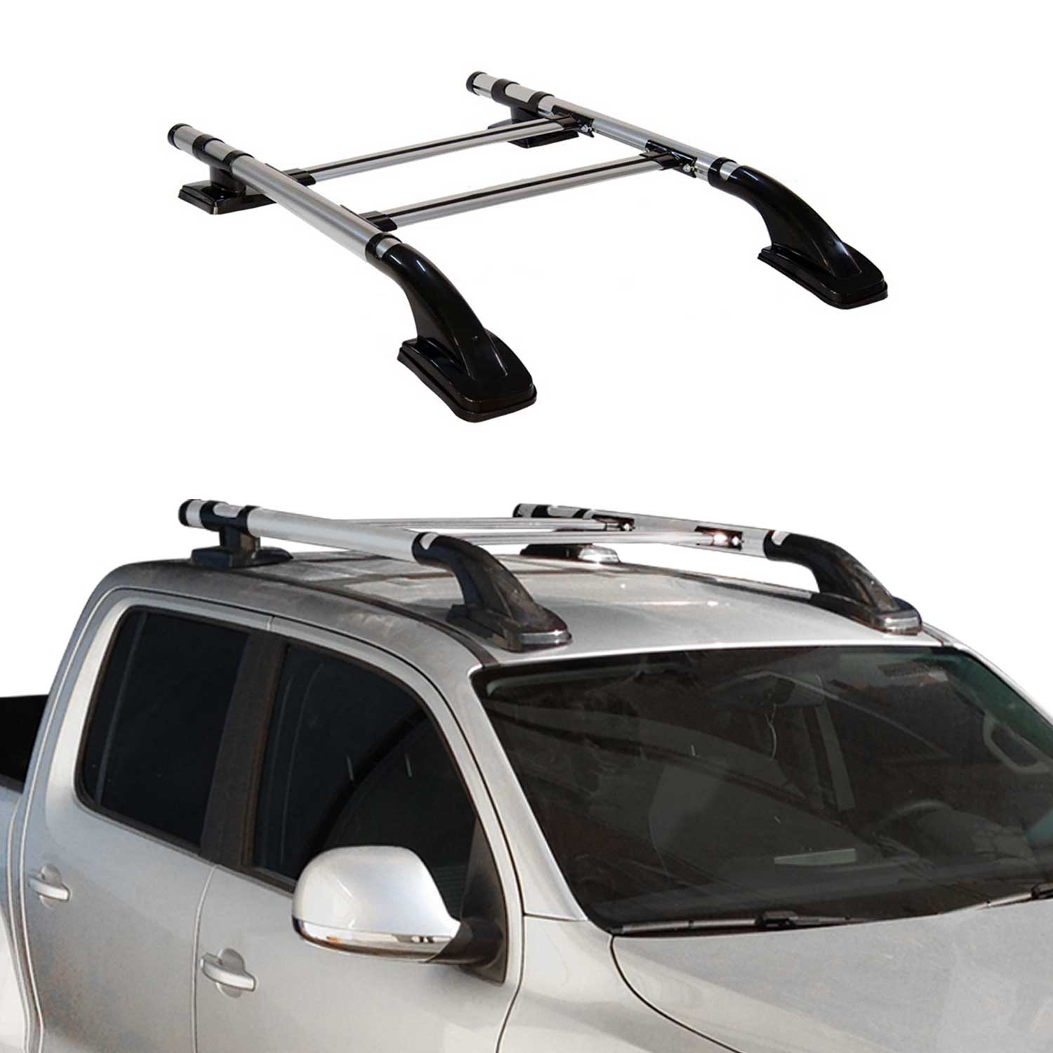 2019-2023 Ford Ranger Double Cab Roof Rack Rails Side Rails Silver