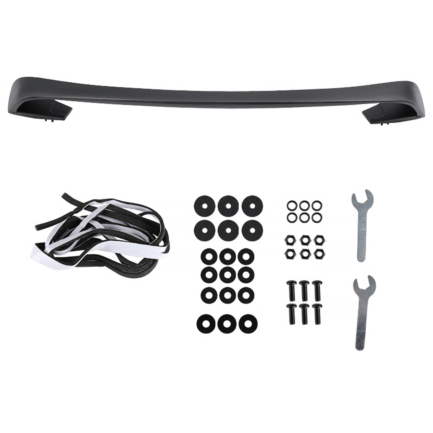 2015-2022 Ford Mustang Matte Black ABS GT350R Style 3PC Rear Spoiler Wing