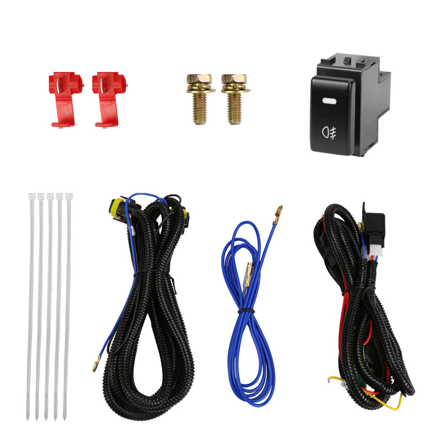 2007-2011 Nissan Versa H11 Fog Lights Kit Switch & Wiring Harness Chrome/Clear