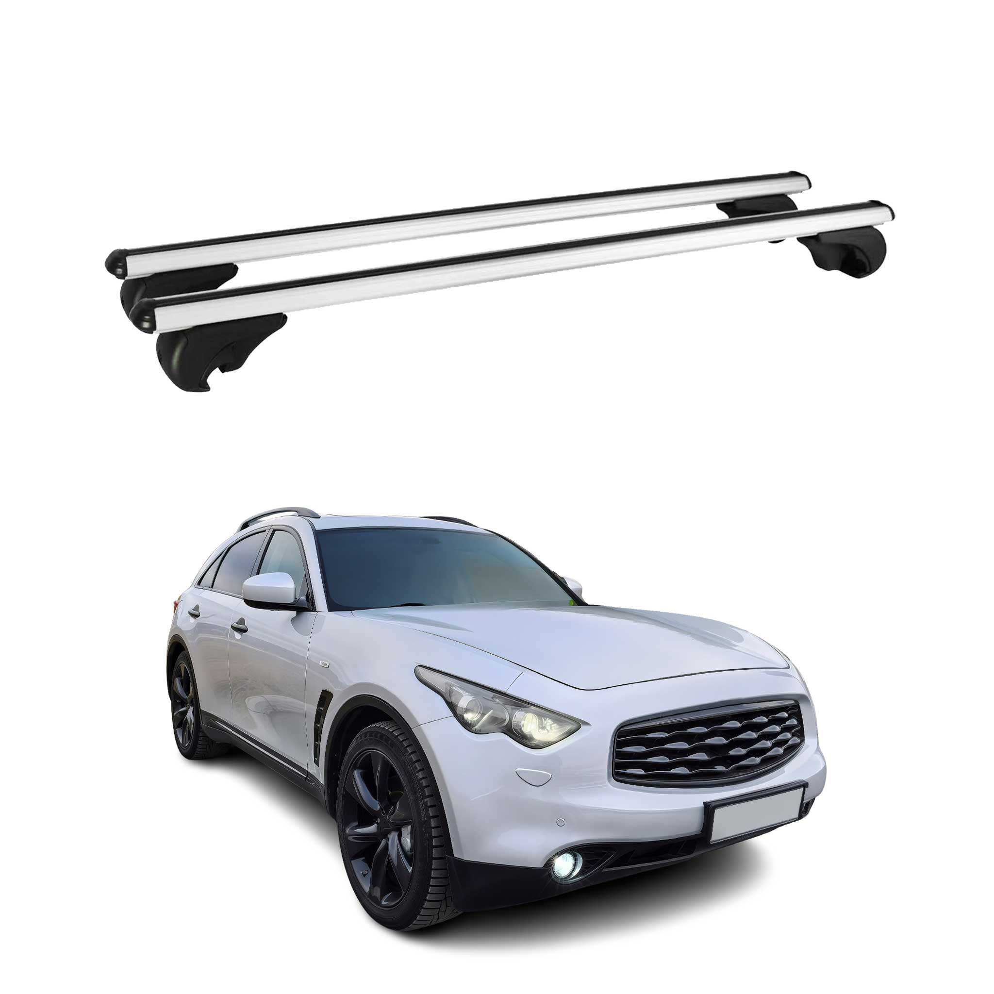 2009-2013 Infiniti FX50 Roof Rack Cross Bars Silver