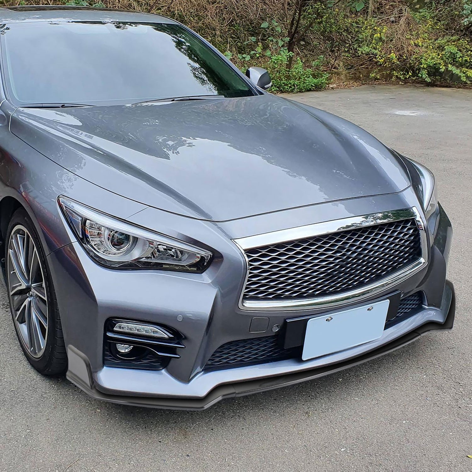 2018-2020 Infiniti Q50 Sport Glossy Black Polypropyelen 3PC Bumper Lip Set