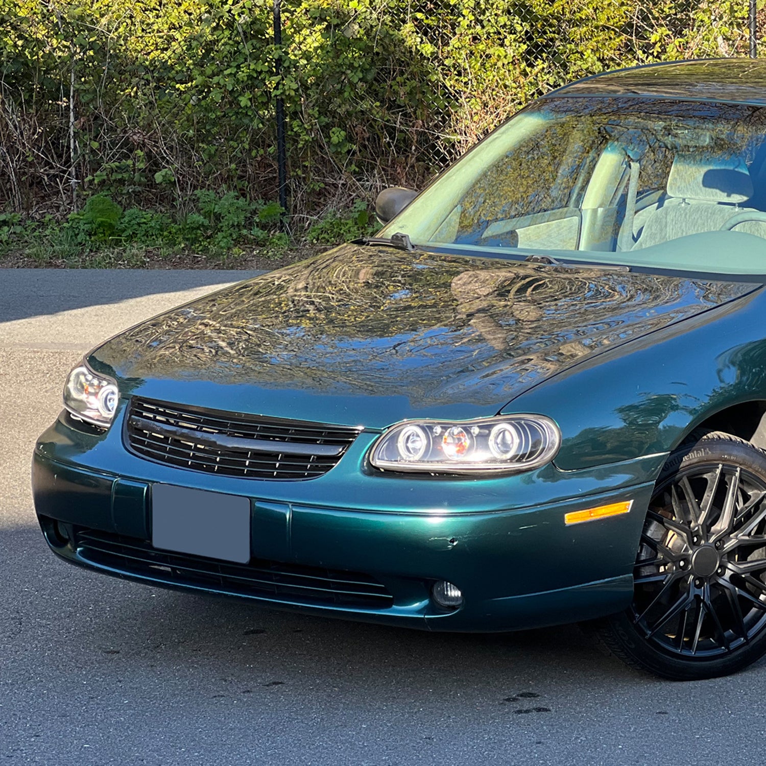 1997-2005 Chevy Malibu/Oldsmobile Cutlass Dual Halo Projector Headlights Black