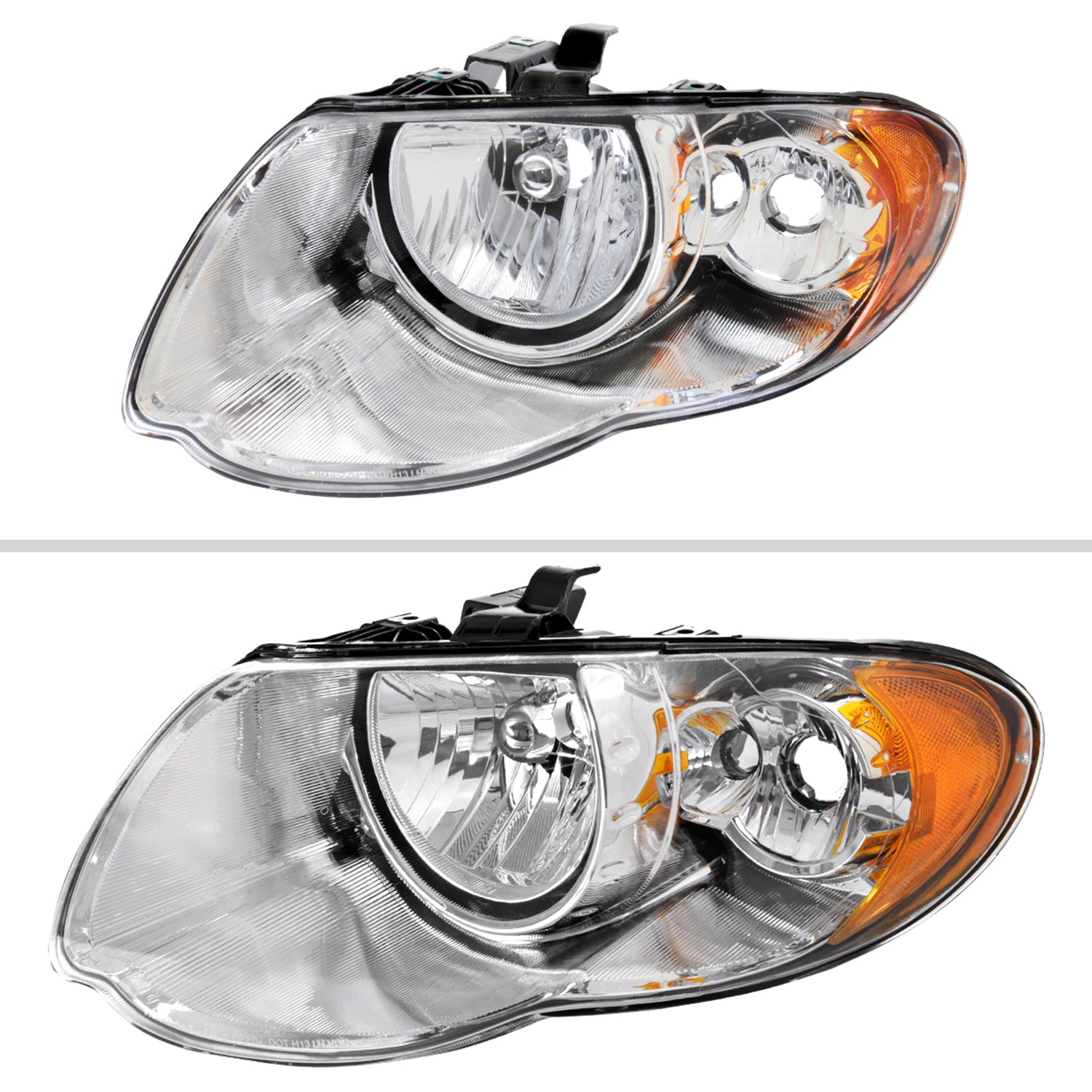2005-2007 Chrysler Town & Country Factory Replacement Headlights Chrome/Clear