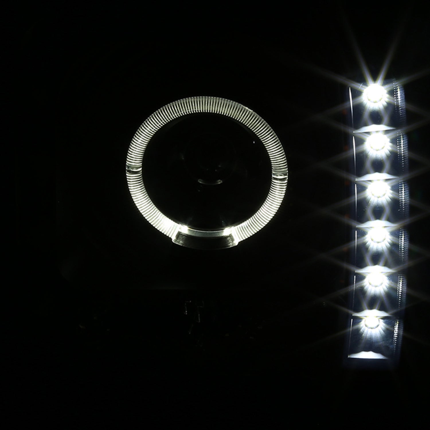 1997-2001 Jeep Cherokee Halo Projector Headlights SMD LED Light Black/Smoke