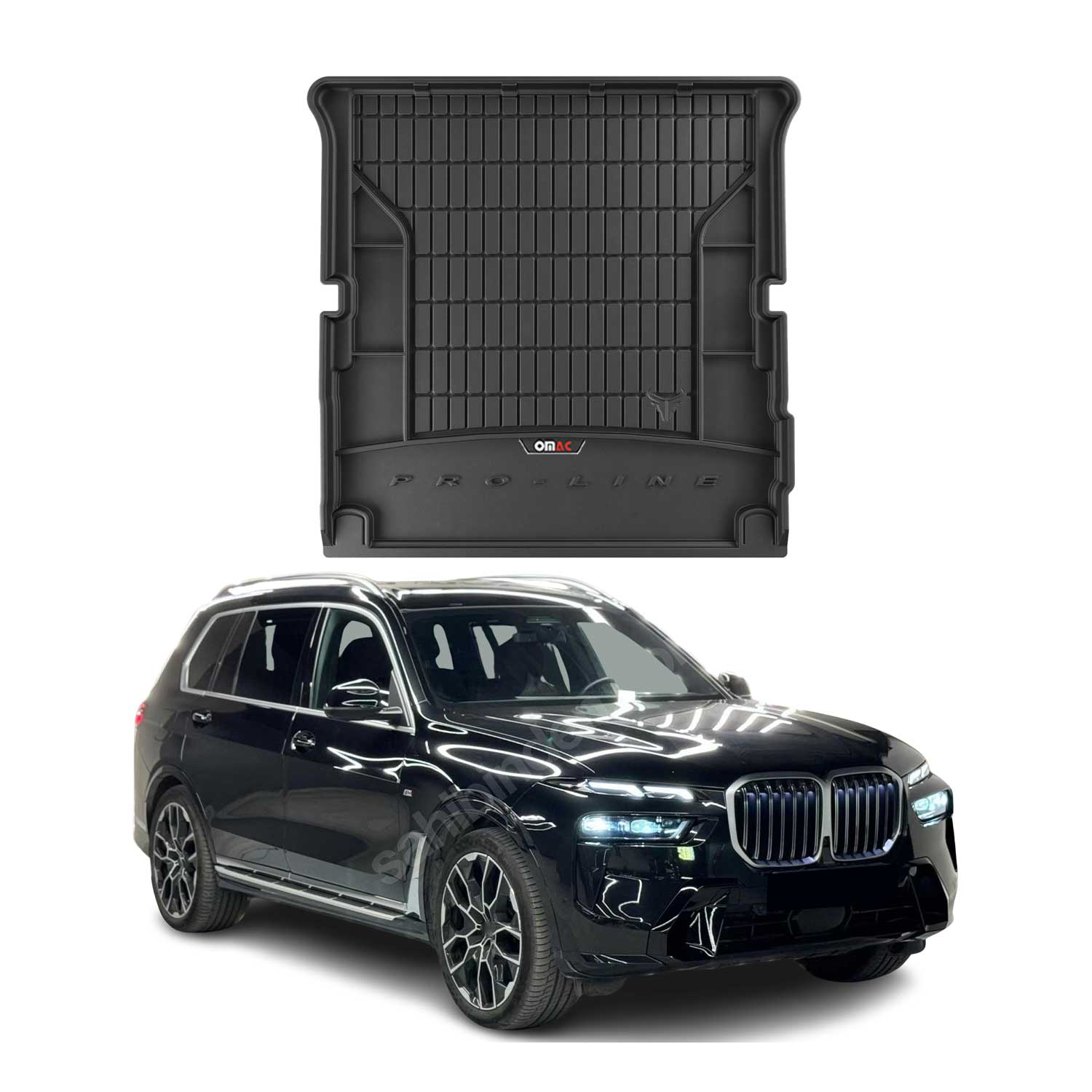 2019-2025 BMW X7 G07 Folding 3rd Row Premium Cargo Liner Trunk Mat All Weather Heavy Duty Folding 3rd Row Black