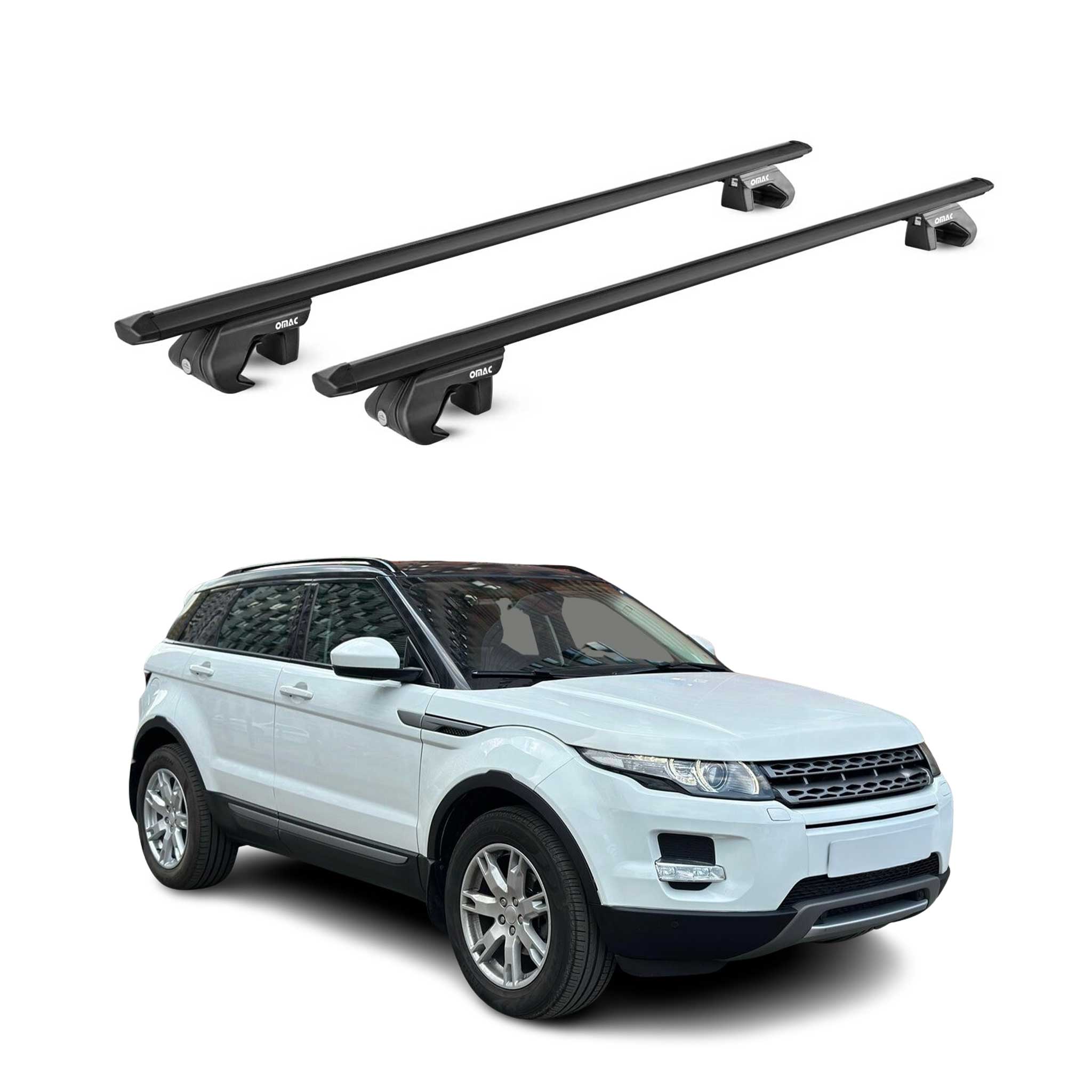 2012-2019 Land Rover Range Rover Evoque Roof Rack Cross Bars Black