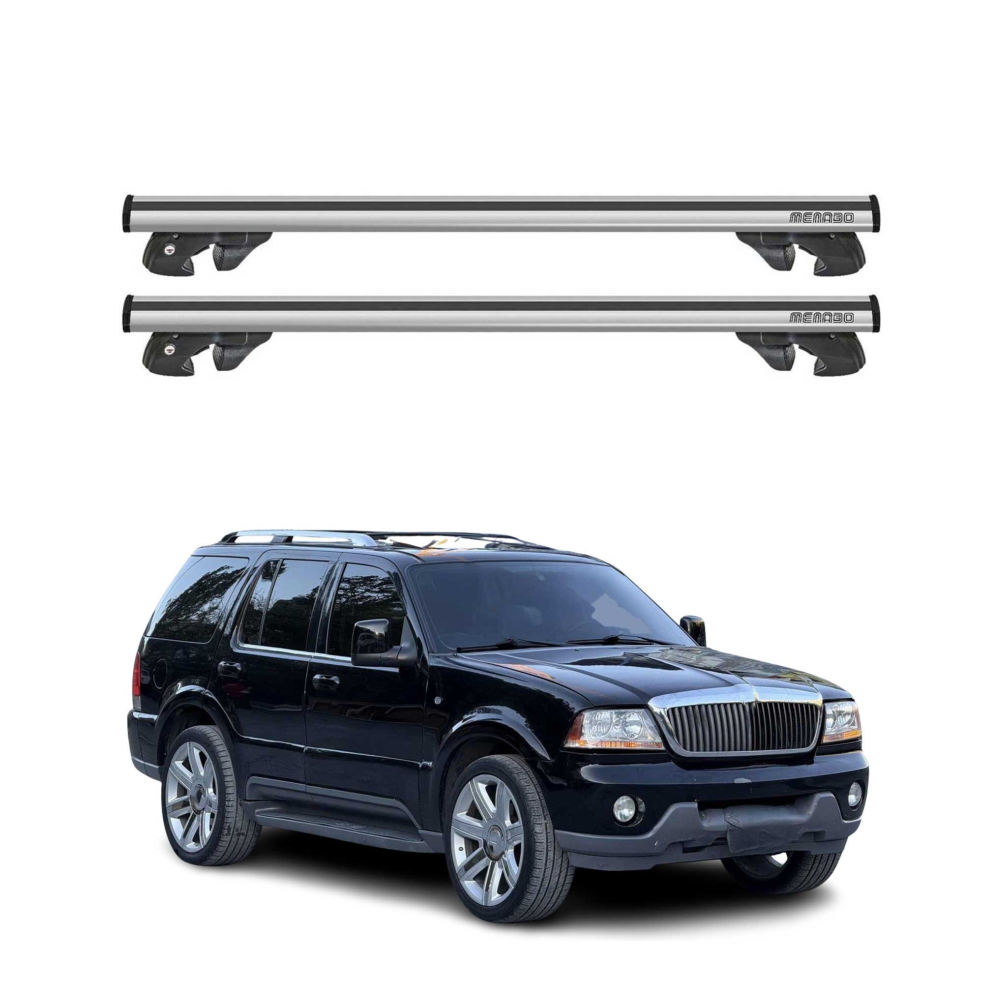 2003-2005 Lincoln Aviator Roof Rack Cross Bars Silver