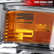 2014-2015 Chevy Silverado 1500 LED Bar Factory Style Headlights Chrome/Clear