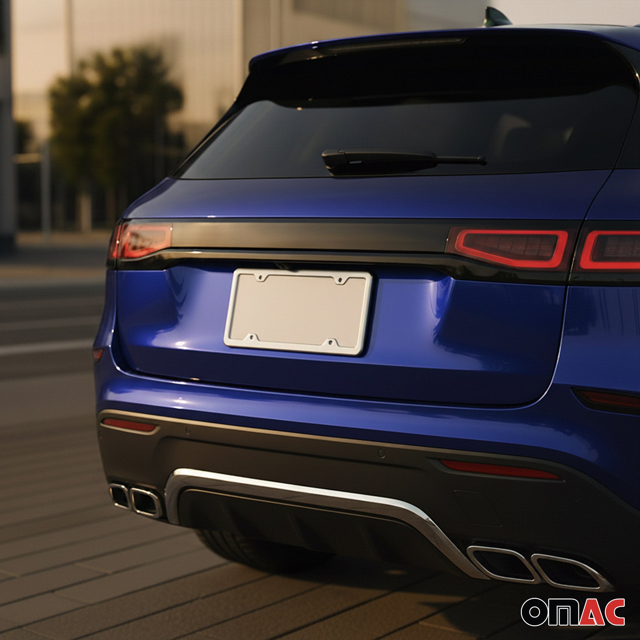 2 Pcs Brushed Chrome S. Steel License Plate Frame Tag Holder