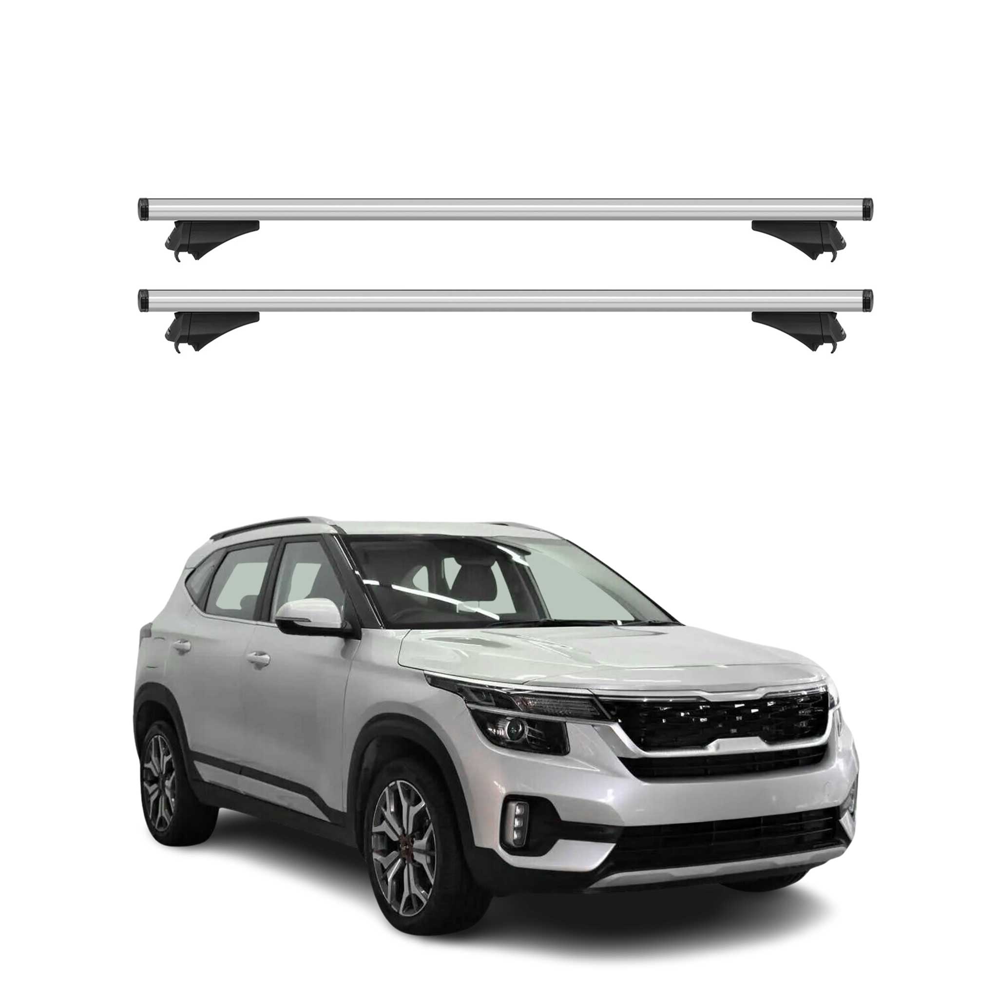 Roof Racks Cross Bars for Kia Seltos 2021-2026 Aluminium Silver 2 Pcs