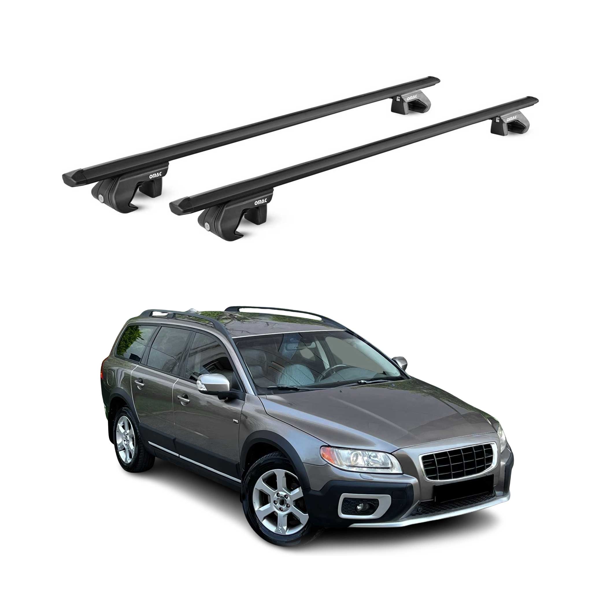 2008-2016 Volvo XC70 Roof Rack Cross Bars Black