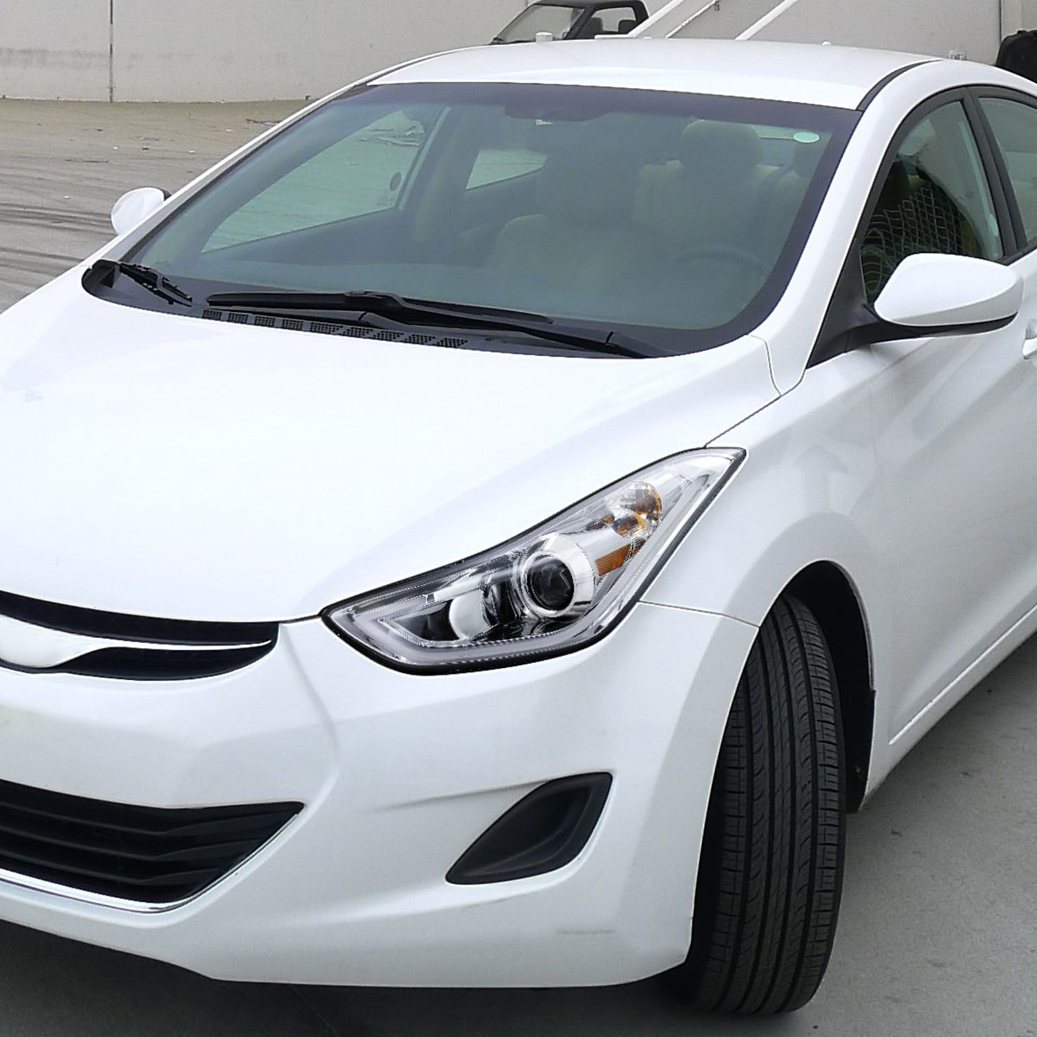 2011-2013 Hyundai Elantra LED Bar Projector Headlights Chrome/Clear Lens