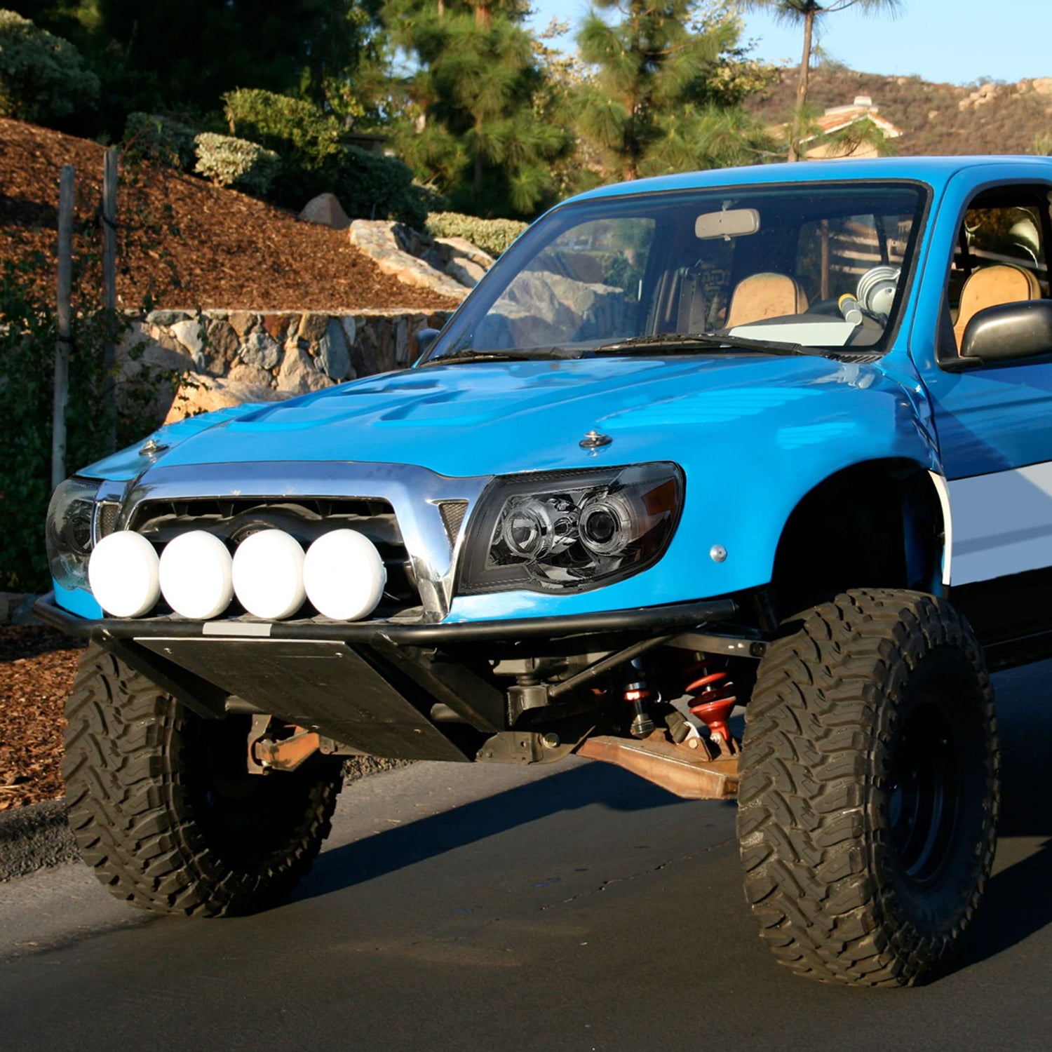 2005-2011 Toyota Tacoma LED Bar Projector Headlights Turn Signal Lights Smoke