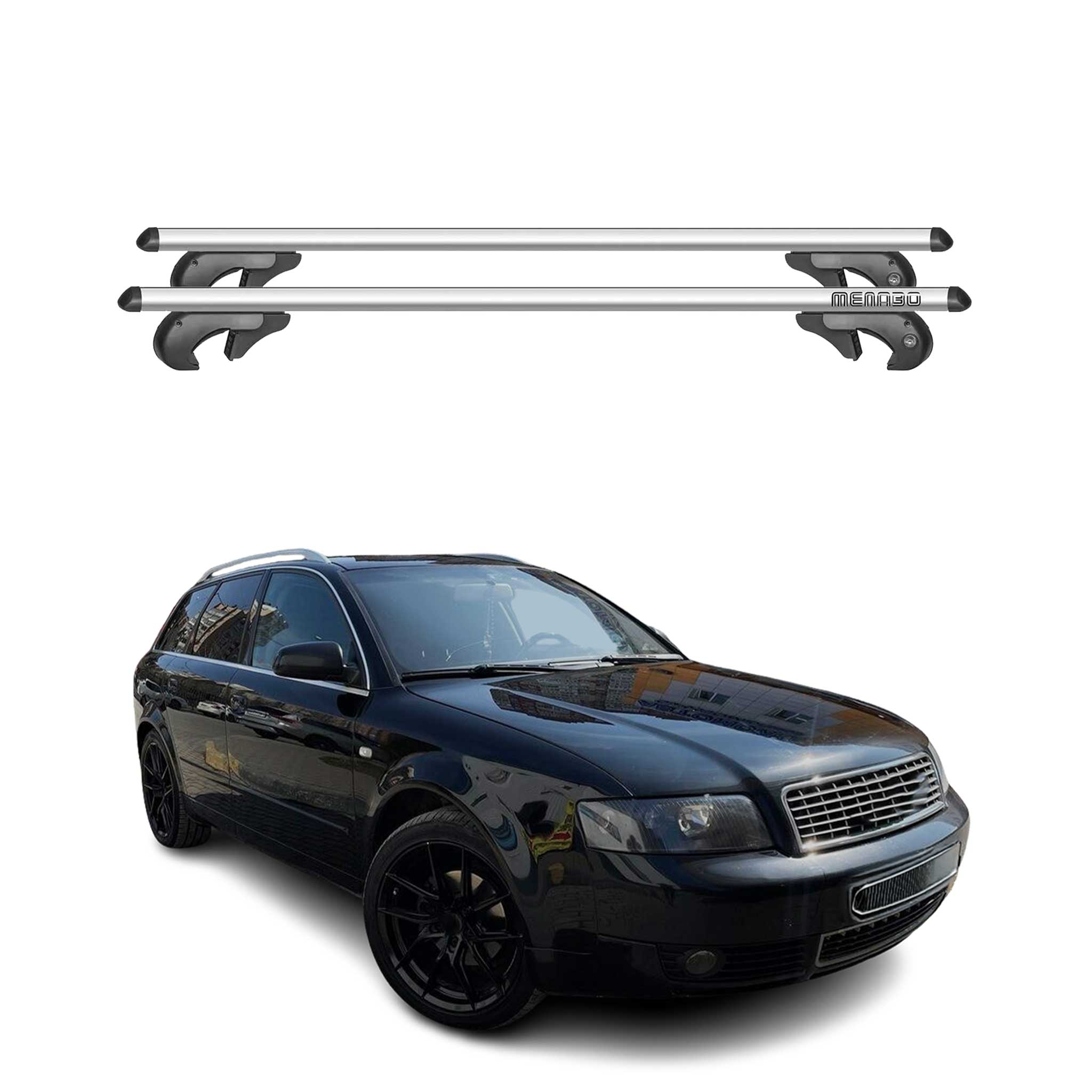 2001-2005 Audi A4 Wagon Roof Rack Cross Bars Silver Carrier 2 Pcs