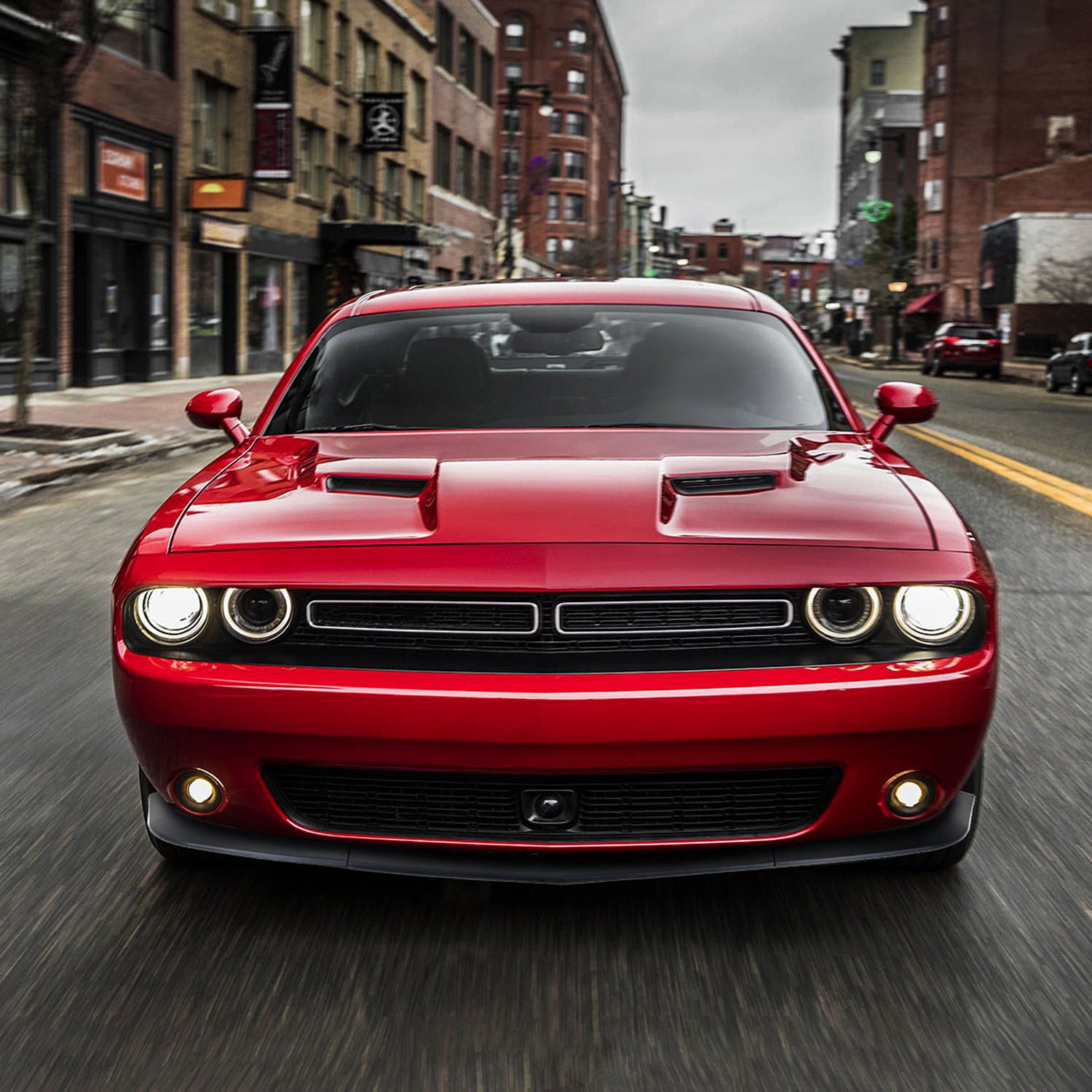 2015-2021 Dodge Challenger SXT Matte Black 3PC Front Bumper Lip Splitter Kit