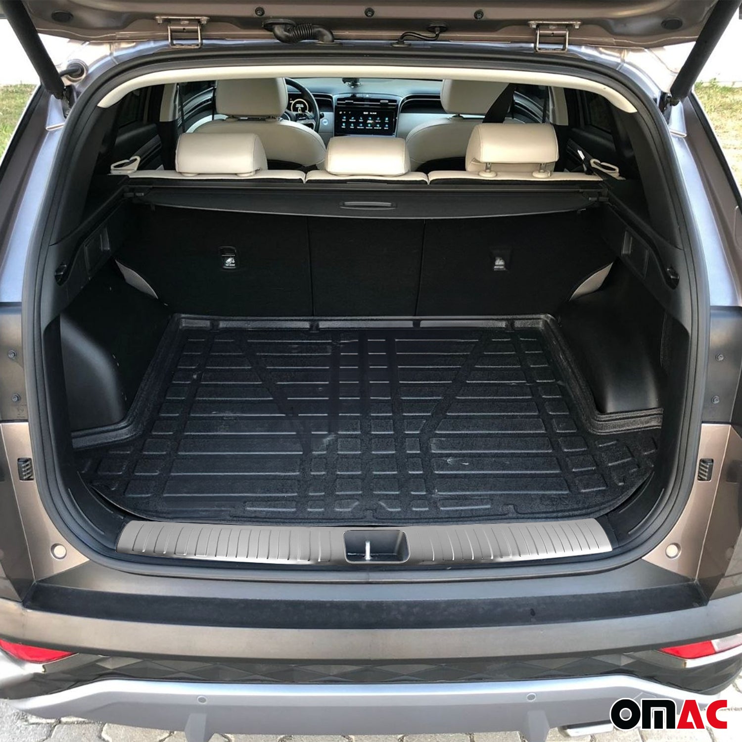 2016-2021 Hyundai Tucson Trunk Sill Cover Bumper Protector Stainless Steel Brushed