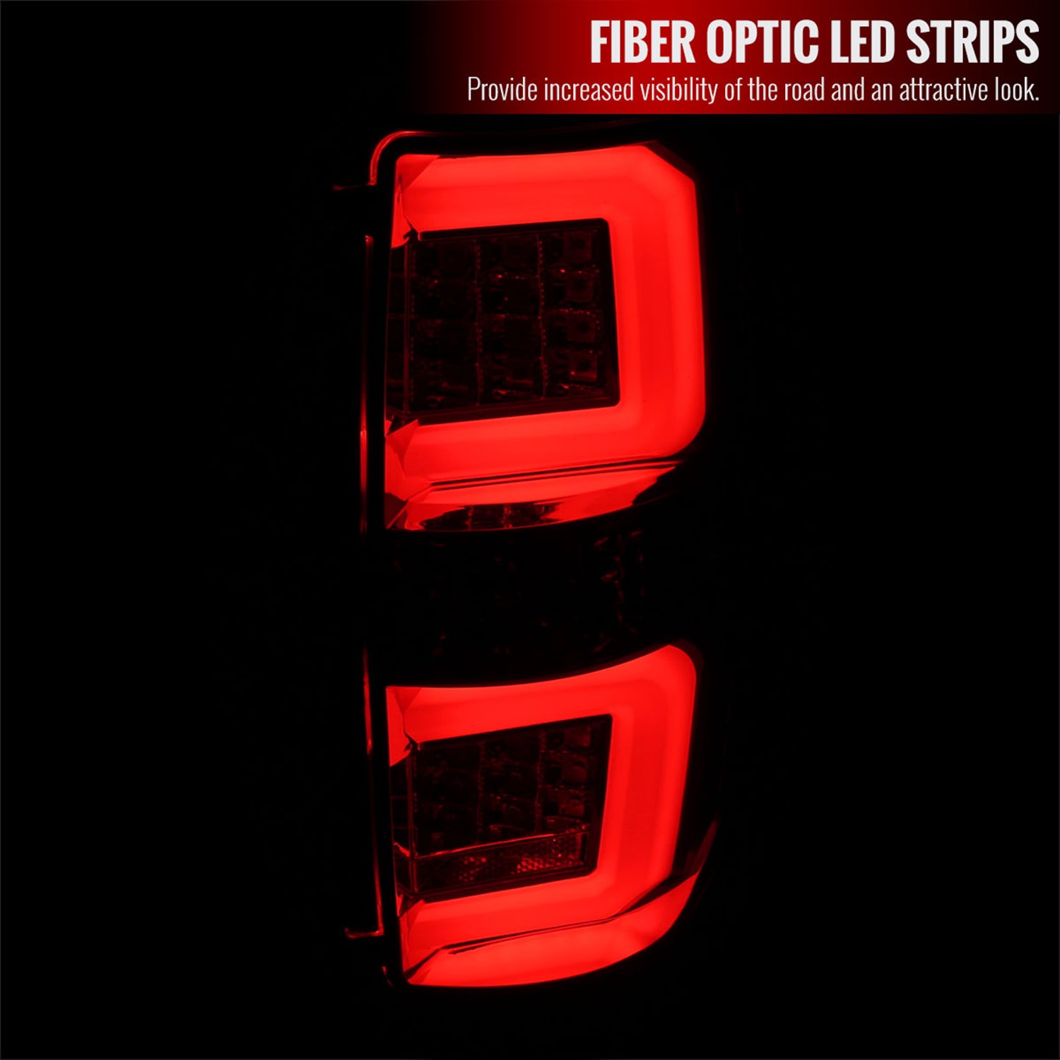 2009-2014 Ford F-150 White C-Bar LED Tail Lights Chrome Housing/Smoke Lens