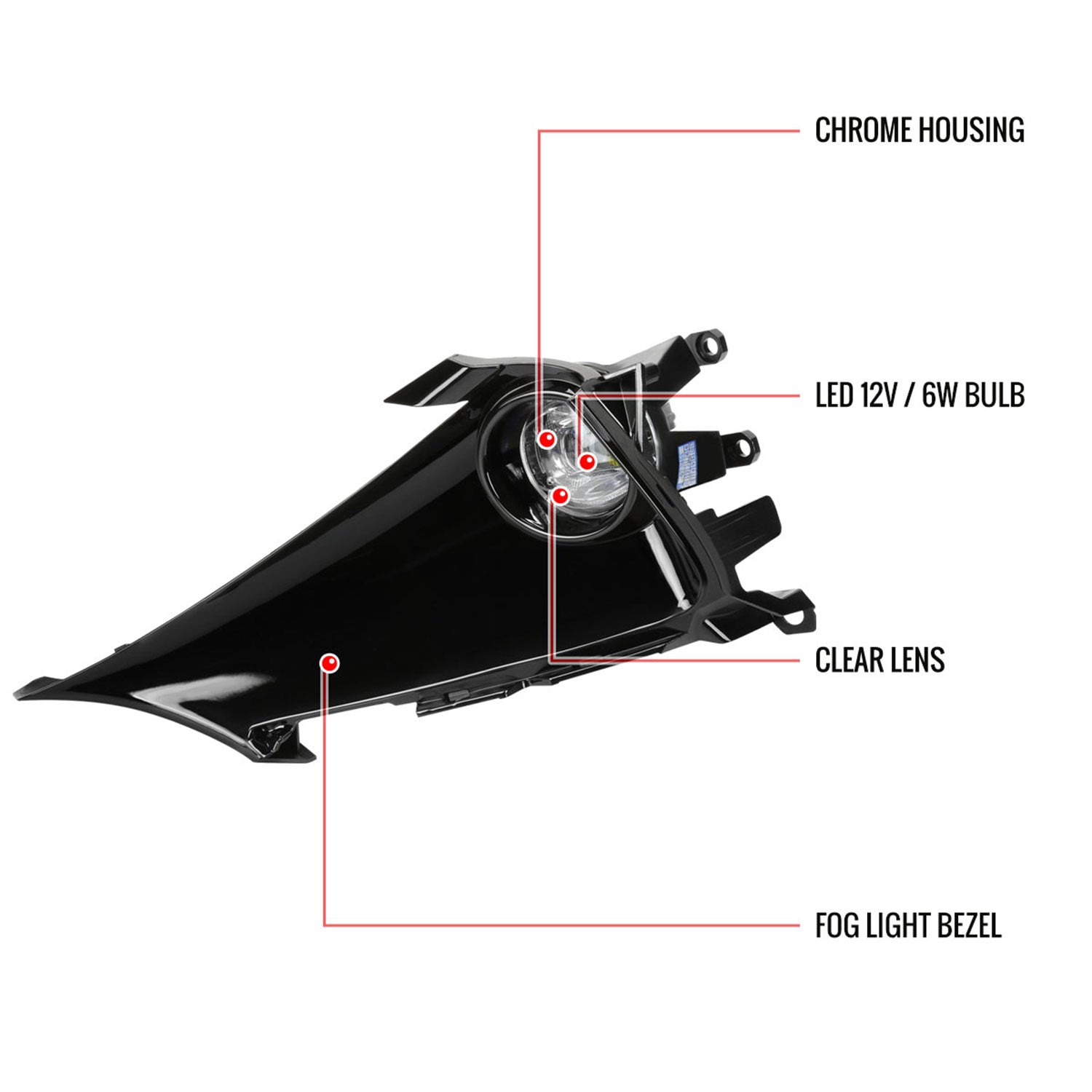 2019-2021 Toyota Corolla Hatchback LED Fog Lights Kit Chrome/Clear Lens