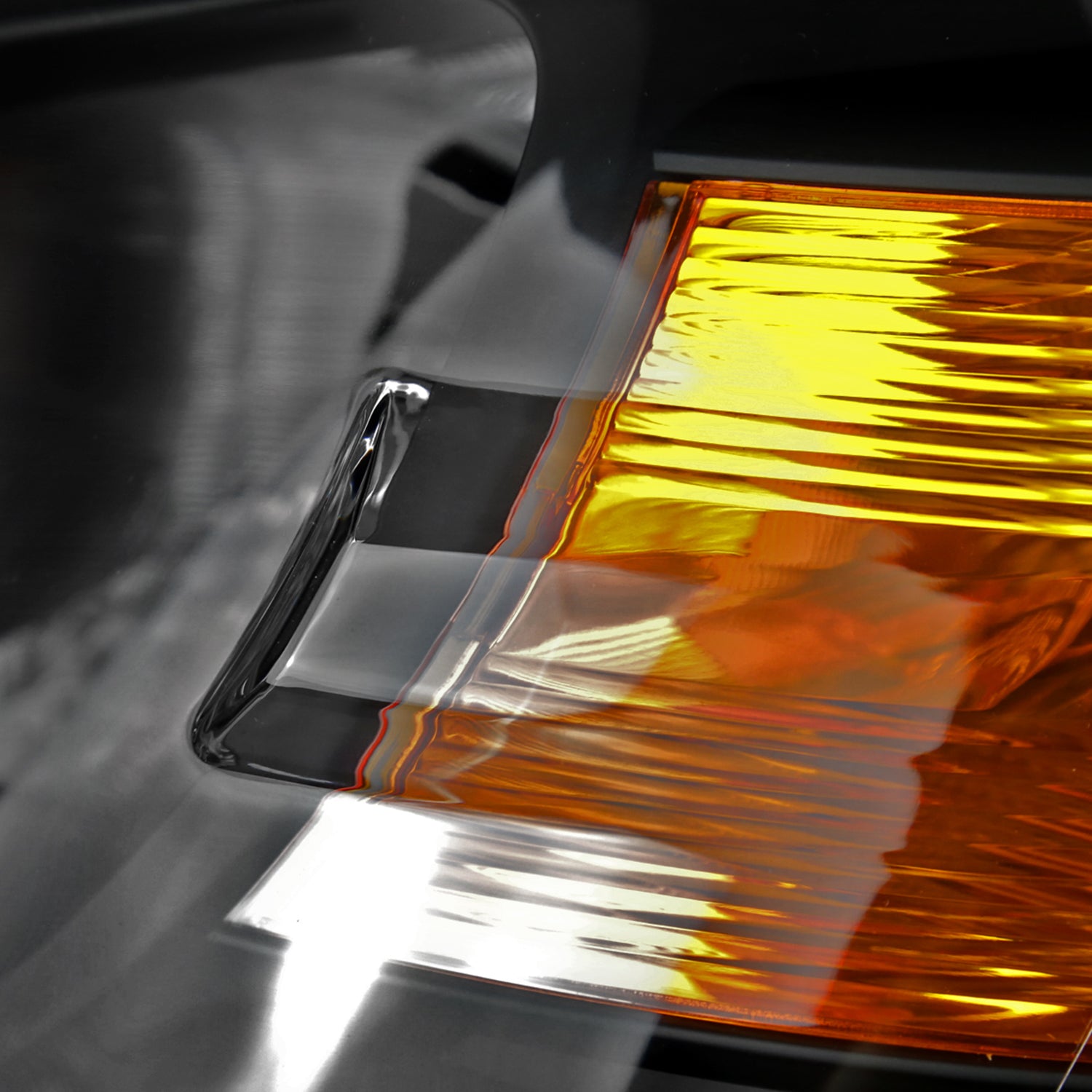 2008-2010 Dodge Grand Caravan Factory Crystal Headlights Amber Reflector Black