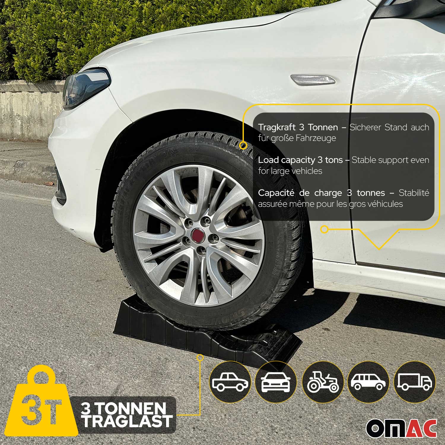 Car Ramps Pack 4 Pcs 6000 Pounds Load Capacity Black Compact Lightweight Design for RV Trailer Camper Oil Changes Inspections