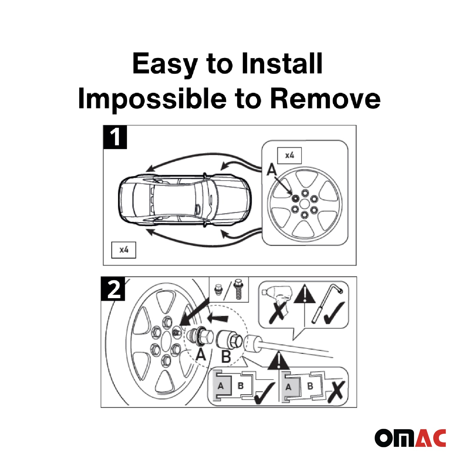 Wheel Lock Kit for Land Rover Range Rover Evoque Velar M14X1,5 Nut Silver 4Locks