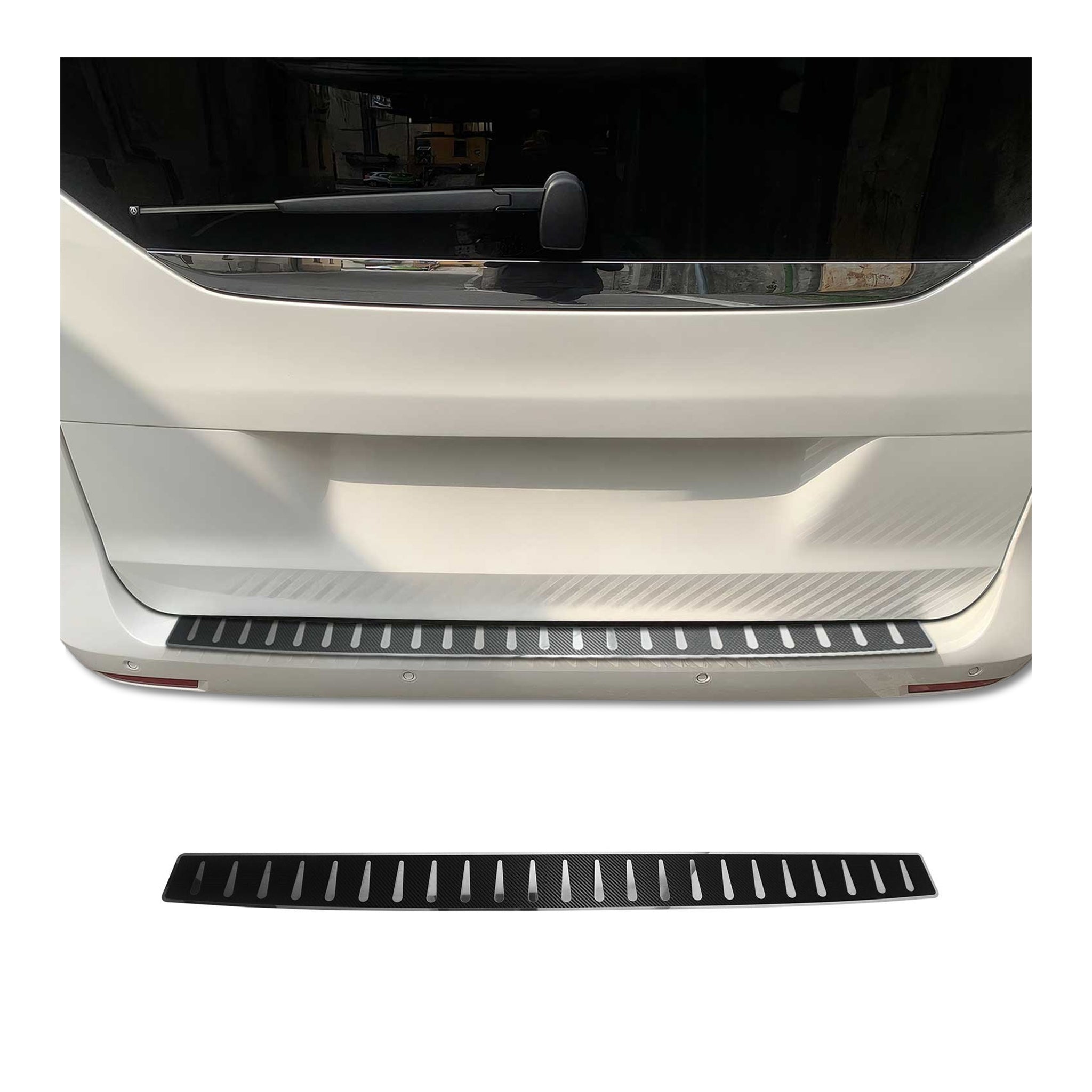 2016-2024 Mercedes Metris Rear Bumper Guard Carbon Foiled & Stainless Steel Silver