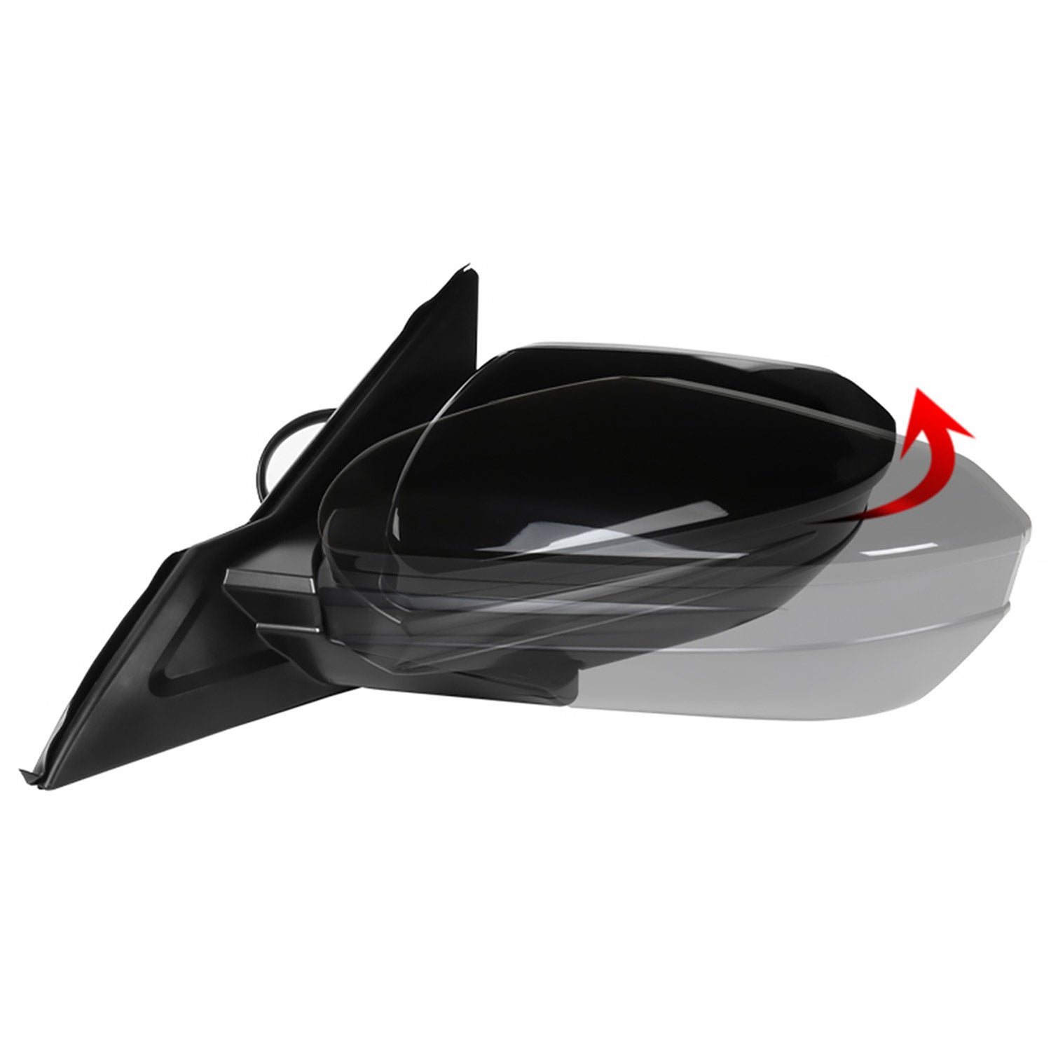 2016-2018 Honda Civic Glossy Black Adjustable & Heated Side Mirror Driver Side