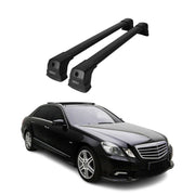 2010-2016 Mercedes E Class W212 Sedan Roof Rack Cross Bars Black Aluminium 2 Pcs