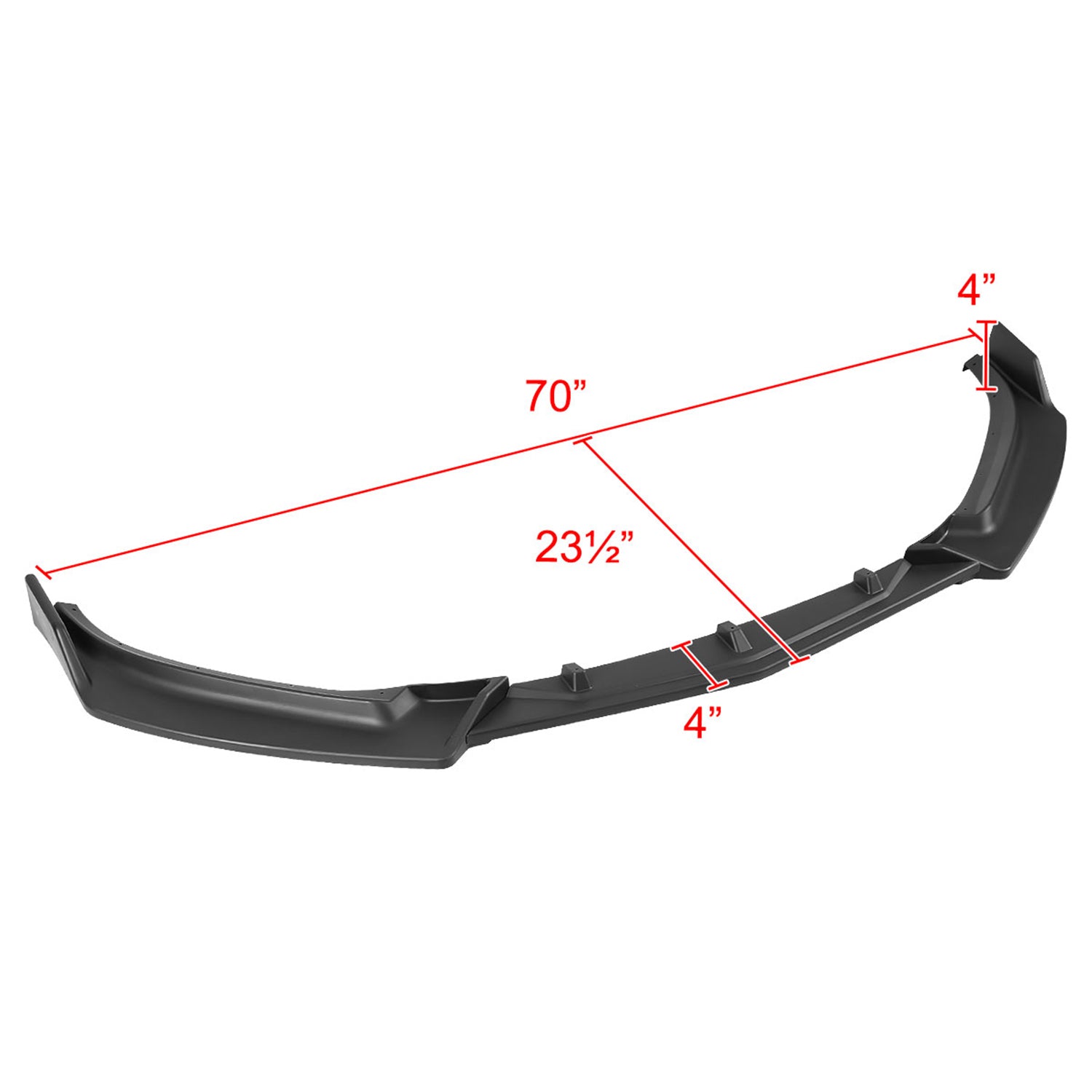 2014-2018 Mazda 3 Matte Black Polypropylene 3Pcs Bumper Lip Spoiler