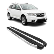 2009-2020 Dodge Journey Running Boards Side Steps Silver & Black