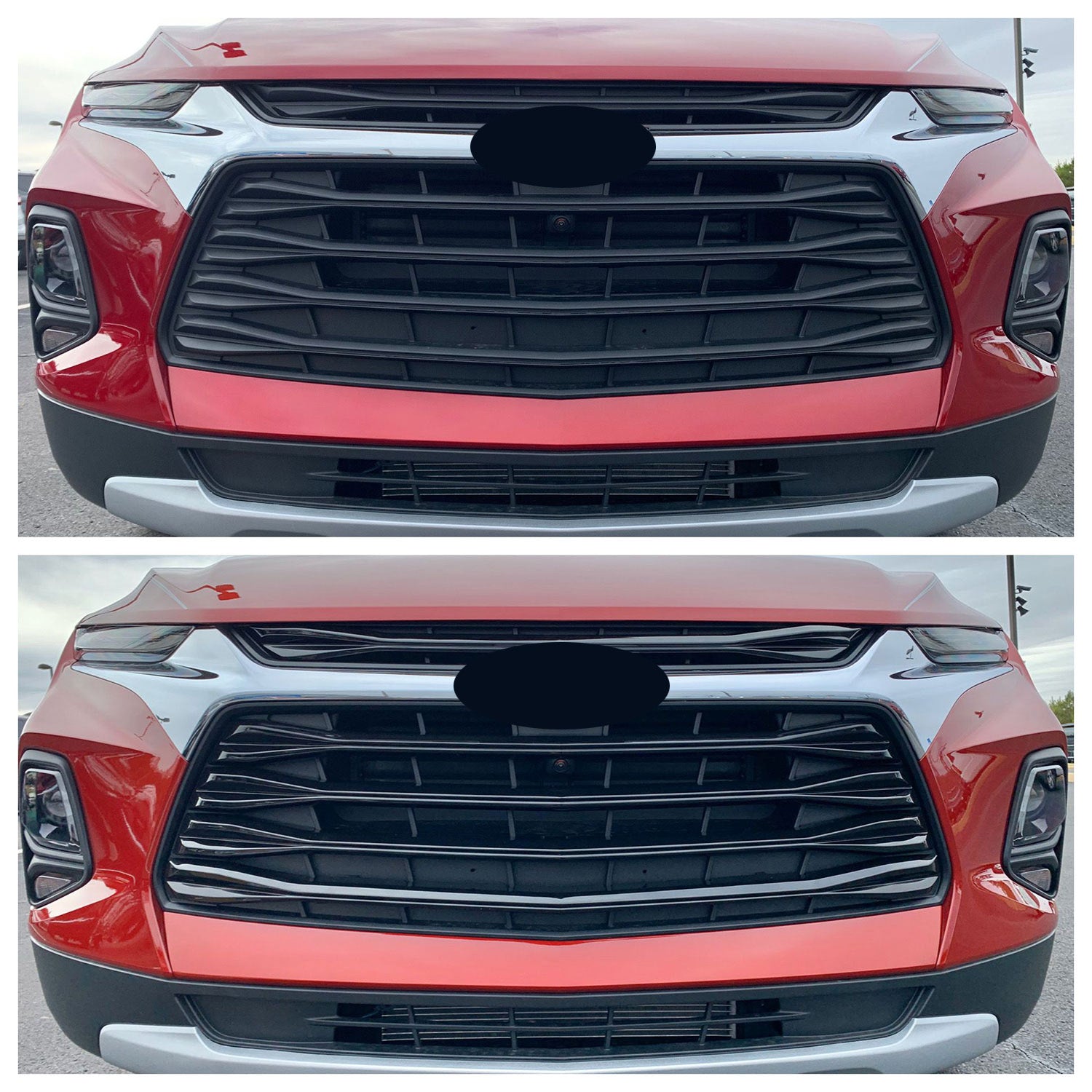 2019-2022 Chevrolet Blazer Grille Overlay Gloss Black 5Pcs ABS Plastic