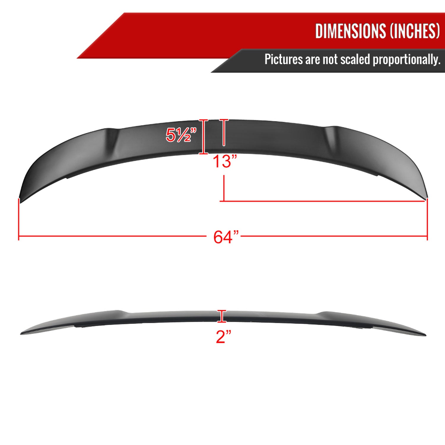 2015-2021 Dodge Charger Matte Black ABS Hellcat Style Rear Spoiler