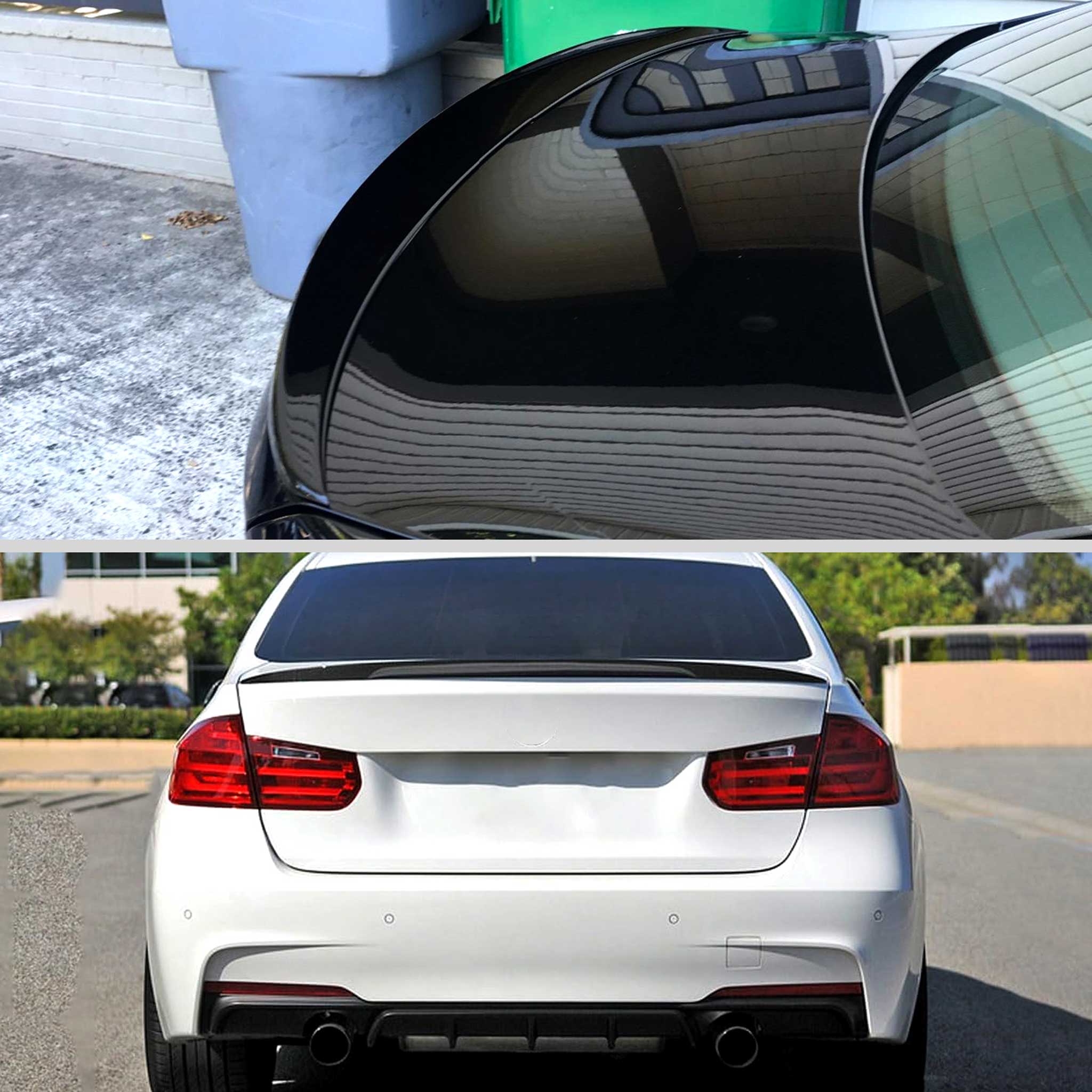 For BMW 3 Series F30 2012 Trunk Lip Spoiler ABS Glossy Black M Performance Look